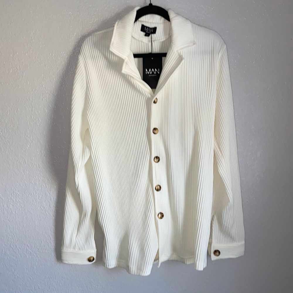 BoohooMAN White Piping Button Up